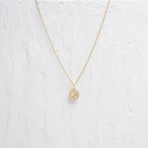 8 Point Star Circle Charm Necklace