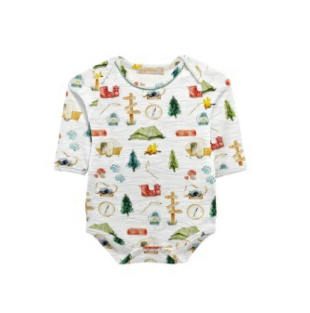 Baby Club Chic Camping Bodysuit with Piping