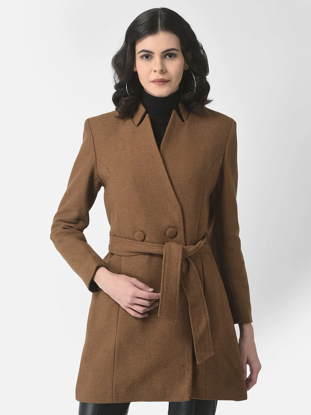 Belted Khaki Over-Coat
