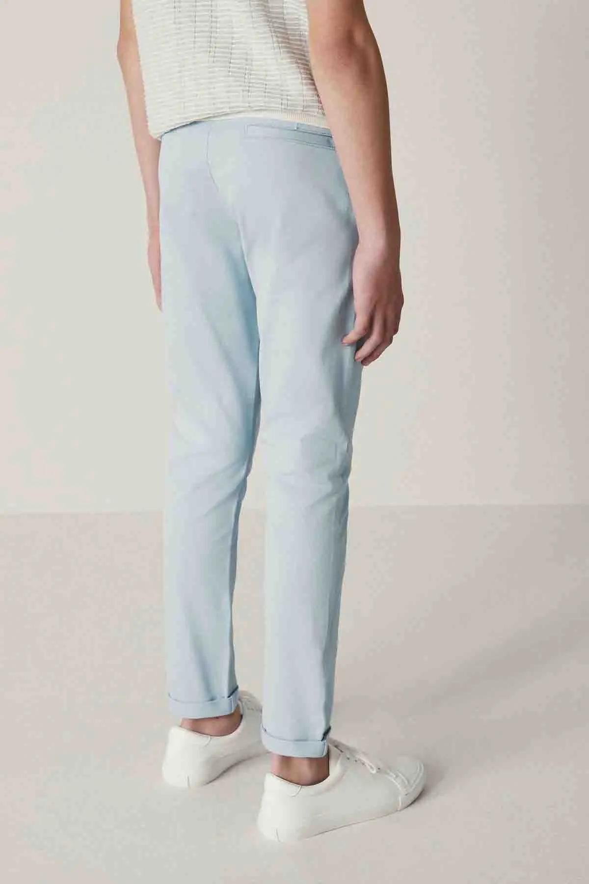 Blue Skinny Fit Stretch Chino Trousers