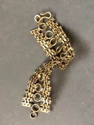 Brass cuff chain bracelet