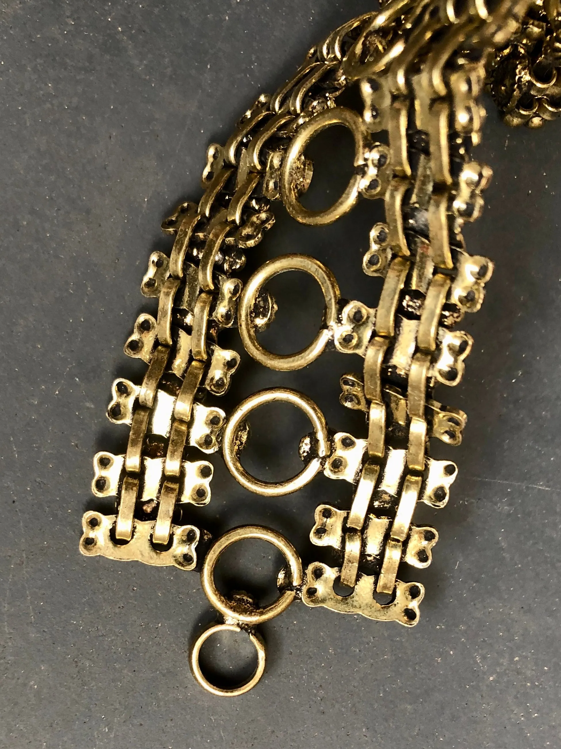 Brass cuff chain bracelet