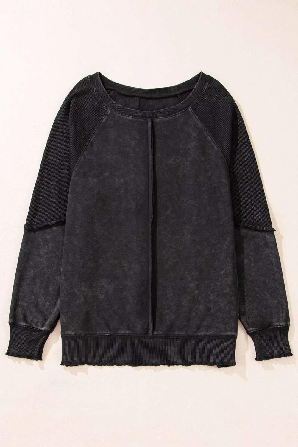 Chic black patchwork sweatshirt