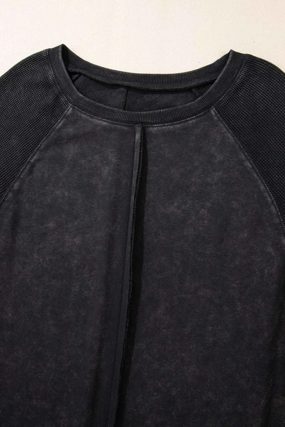 Chic black patchwork sweatshirt