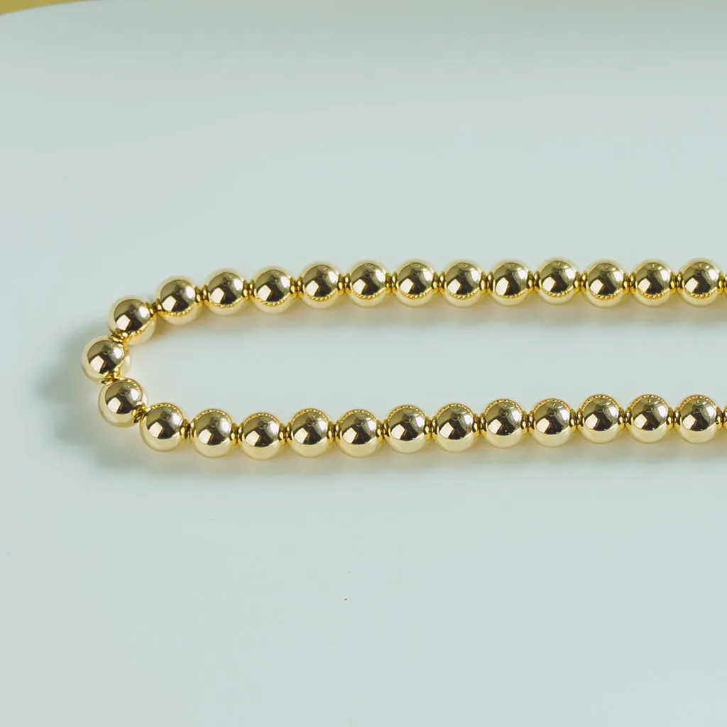 Classic ball gold necklace - 8mm