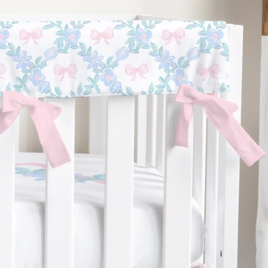 Crib Rail Cover | Floral Bows