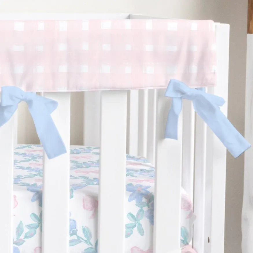 Crib Rail Cover | Watercolor Pink Plaid