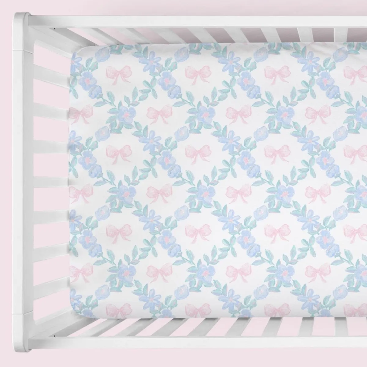 Crib Sheet | Floral Bows