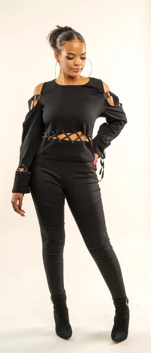 Cut Out Buckle Crop Top