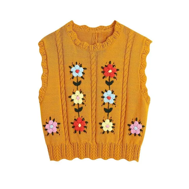 FLORAL EMBROIDERY VEST