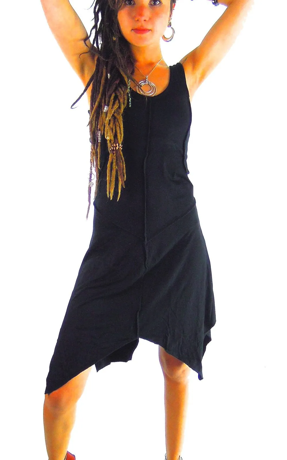 Pixie dress  Asymmetric Midi