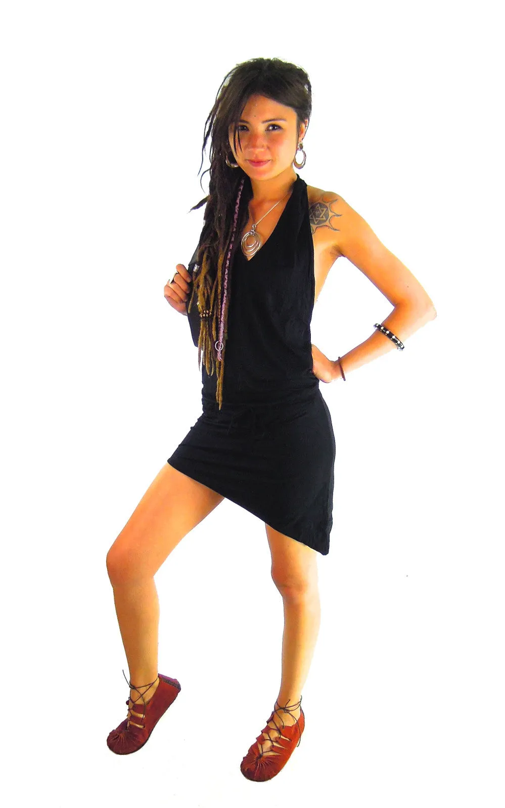 Pixie Dress Backless Asymmetric