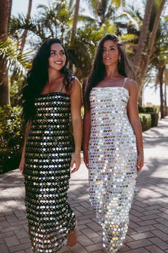 Sequined Midi Slip Dress