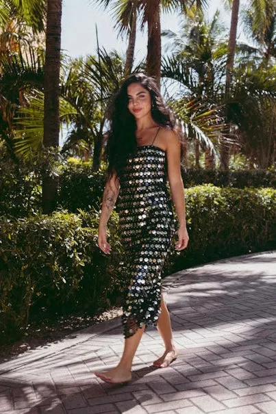 Sequined Midi Slip Dress