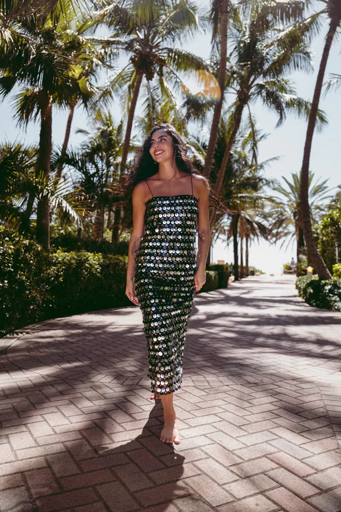 Sequined Midi Slip Dress