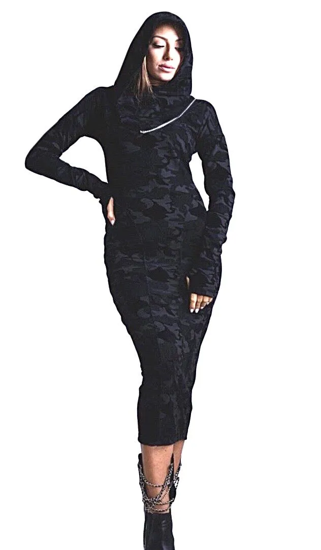 Slinky warm long sleeve dress