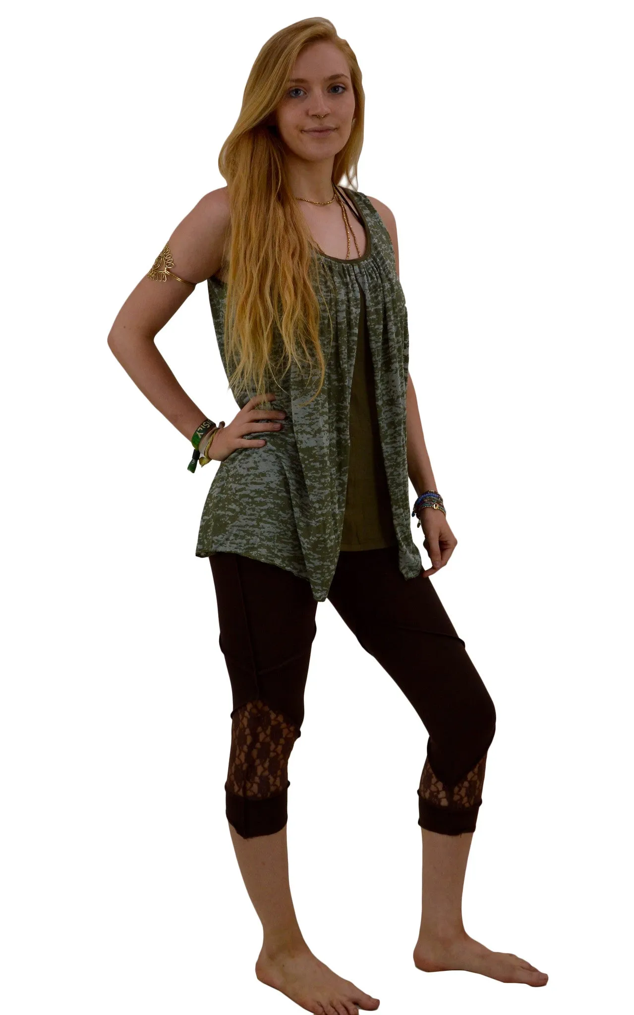 Split way sleeveless Blouse