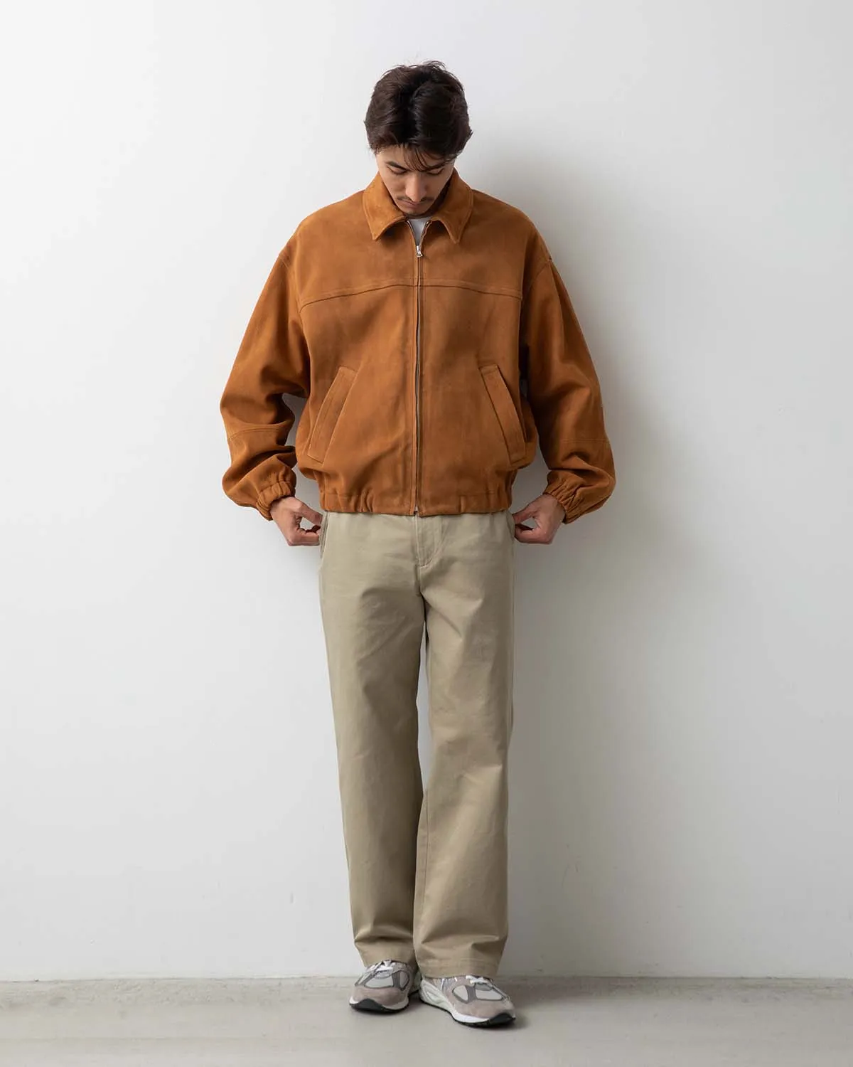 WASHED FINX CHINO BELTED PANTS