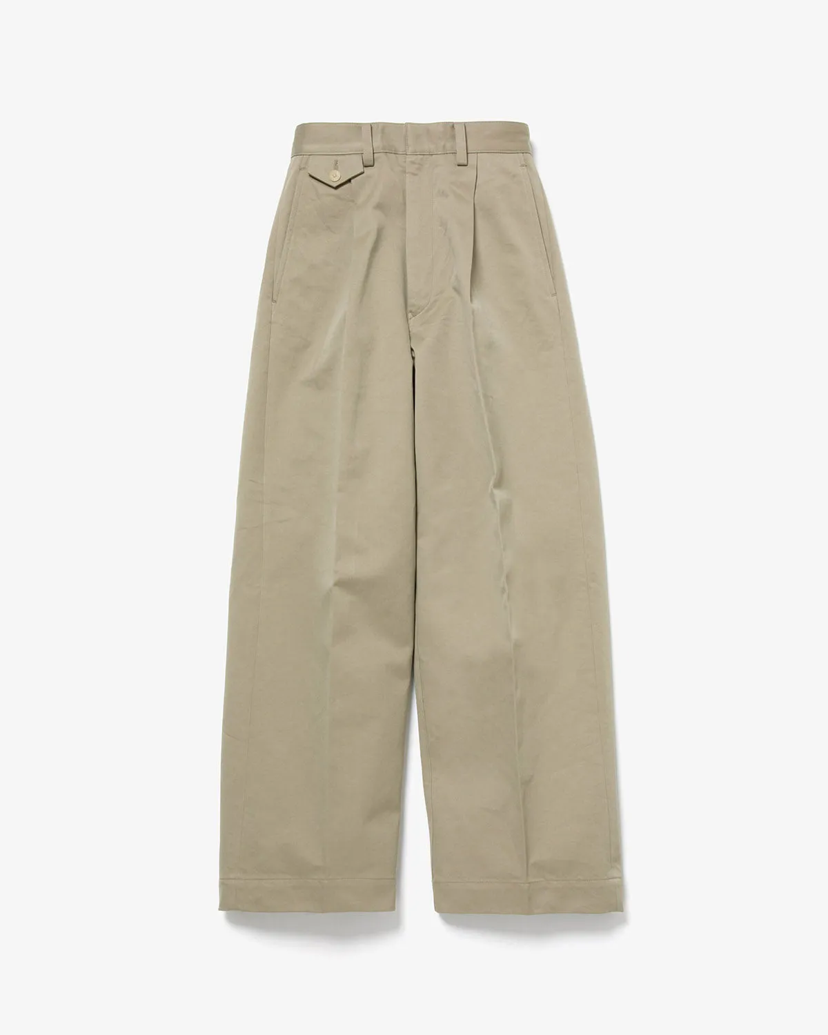 WASHED FINX CHINO ONE-TUCK PANTS