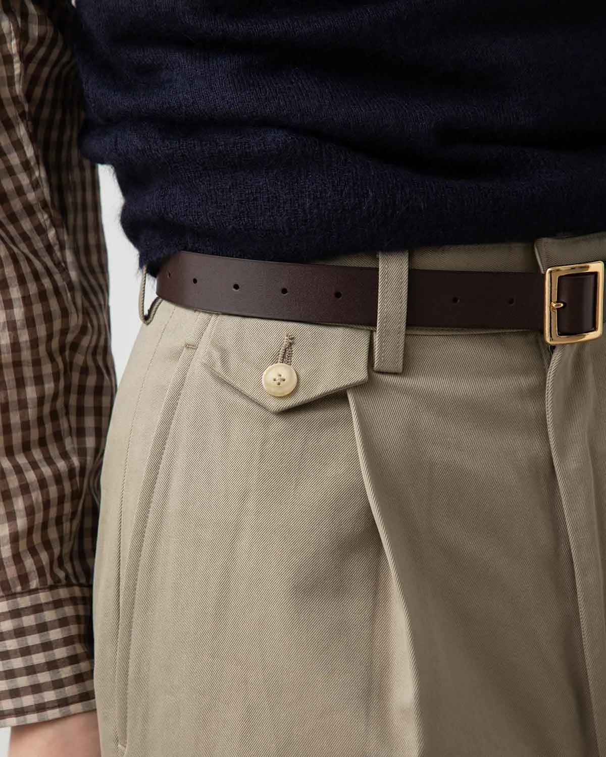 WASHED FINX CHINO ONE-TUCK PANTS
