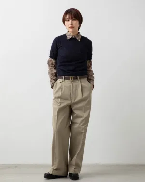 WASHED FINX CHINO ONE-TUCK PANTS